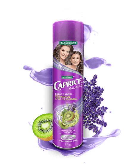 Spray Caprice Especialidades Brillo y Aroma Esencia de Kiwi y lavanda 316ml